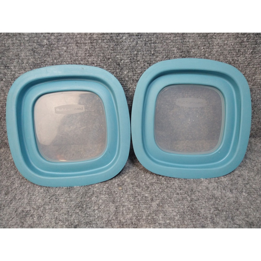 Rubbermaid Premier Replacement Lids Teal Blue Square‎ 7in Set of 2 10M3M4 6A